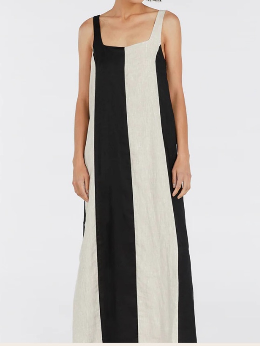 DISSH - AGI NATURAL COLOUR
BLOCK LINEN MAXI DRESS